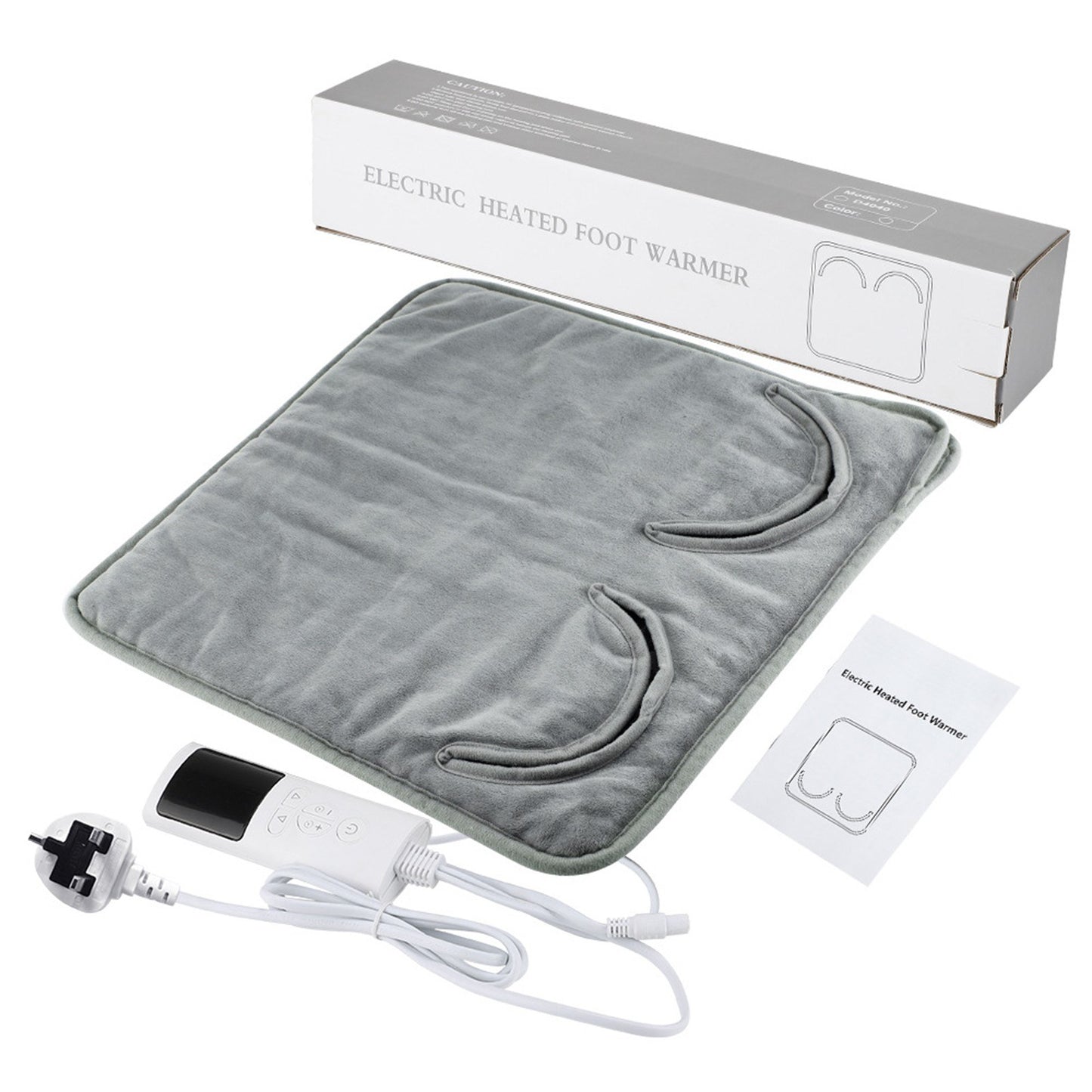 Crystal Super-Soft Electric Foot Warmer with Remote - 9-Temp & 4-Timer Settings, Washable 15.7x15.7in Heating Pad for Home & Office