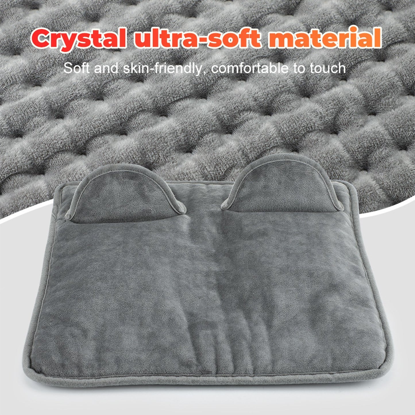 Crystal Super-Soft Electric Foot Warmer with Remote - 9-Temp & 4-Timer Settings, Washable 15.7x15.7in Heating Pad for Home & Office