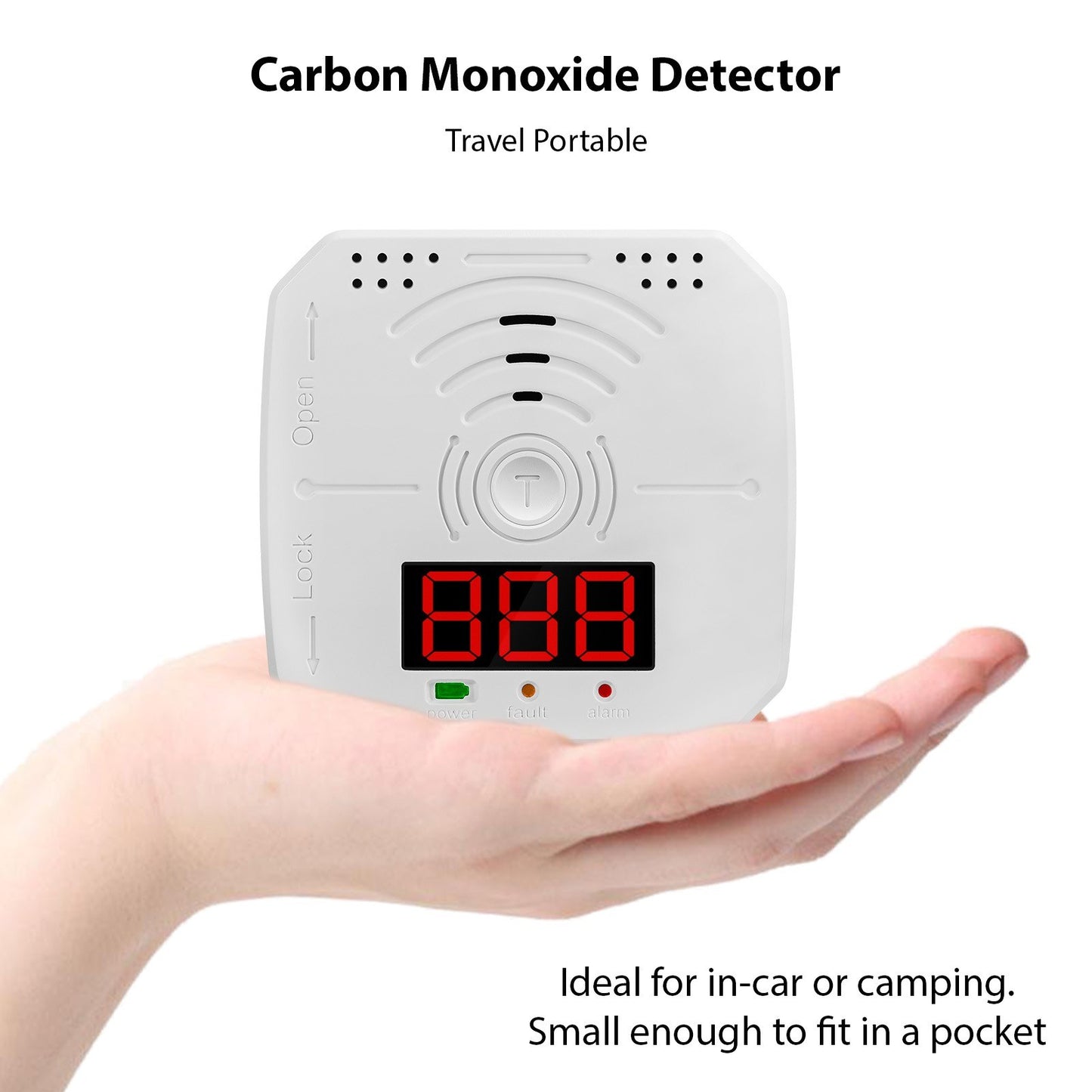 Carbon Monoxide Detector 3-Pack with LCD Display, Sound & Light Alarm for Home and Office - Battery Operated (Batteries Not Included)