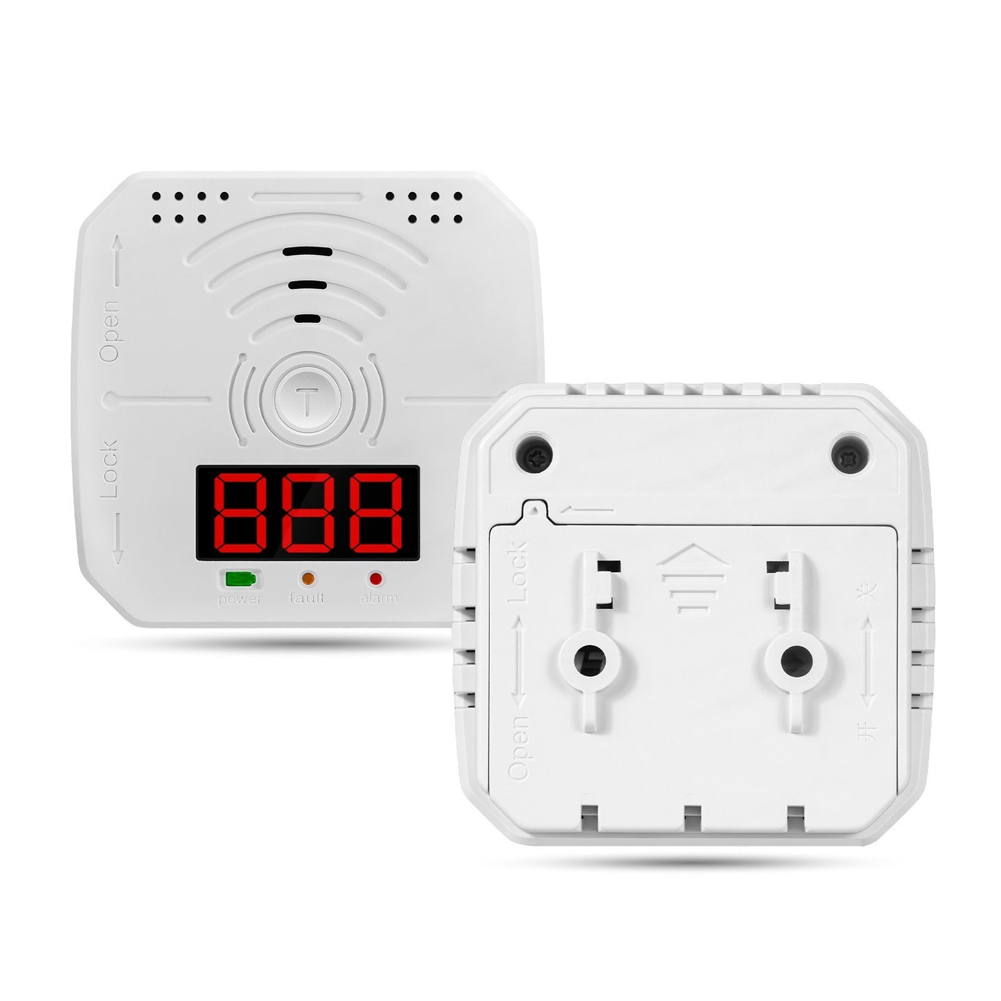 Carbon Monoxide Detector 3-Pack with LCD Display, Sound & Light Alarm for Home and Office - Battery Operated (Batteries Not Included)