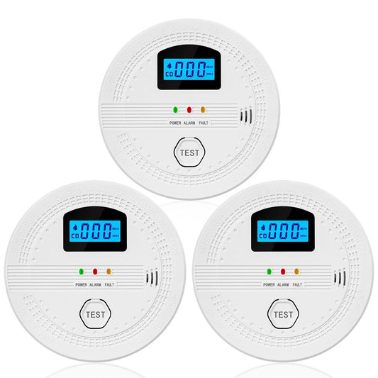 3-Pack Smart Smoke & Carbon Monoxide Detectors with LCD Display