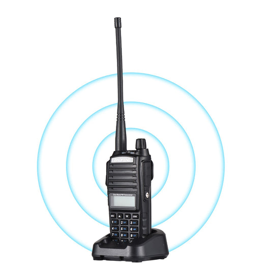 BAOFENG UV-82 Dual PTT Two-Way Radio, Dual Band Handheld Transceiver with Noise Reduction, Long Range, Flashlight, Emergency Alarm, Rechargeable Battery & Charging Base