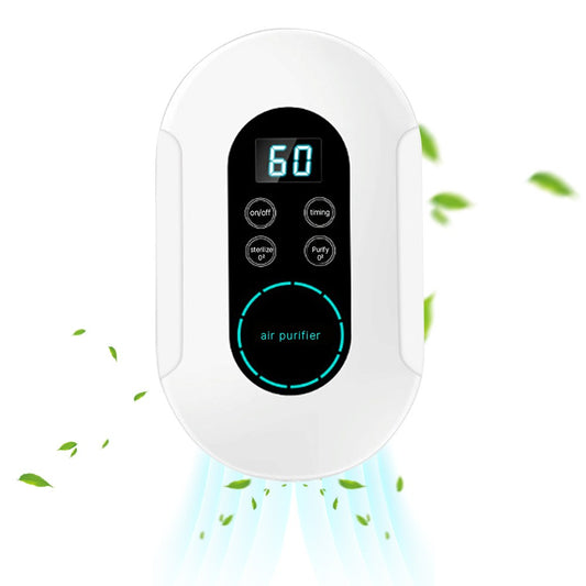 2-in-1 Wall-Mount Air Purifier & Ozone Sterilizer with Timer, Touchscreen & App Control for Home, Pets & Travel - Portable Ionizer for Bedroom, Dorm, Hotel