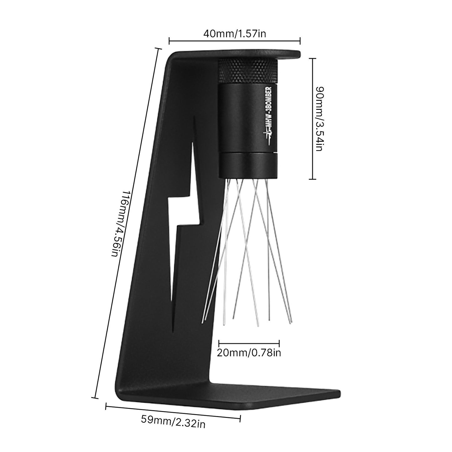 Adjustable WDT Tool Espresso - MHW-3BOMBER Coffee Distributor with Magnetic Stand, 8 Needles (0.4mm) + 6 Spare Needles - Espresso Machine Accessory