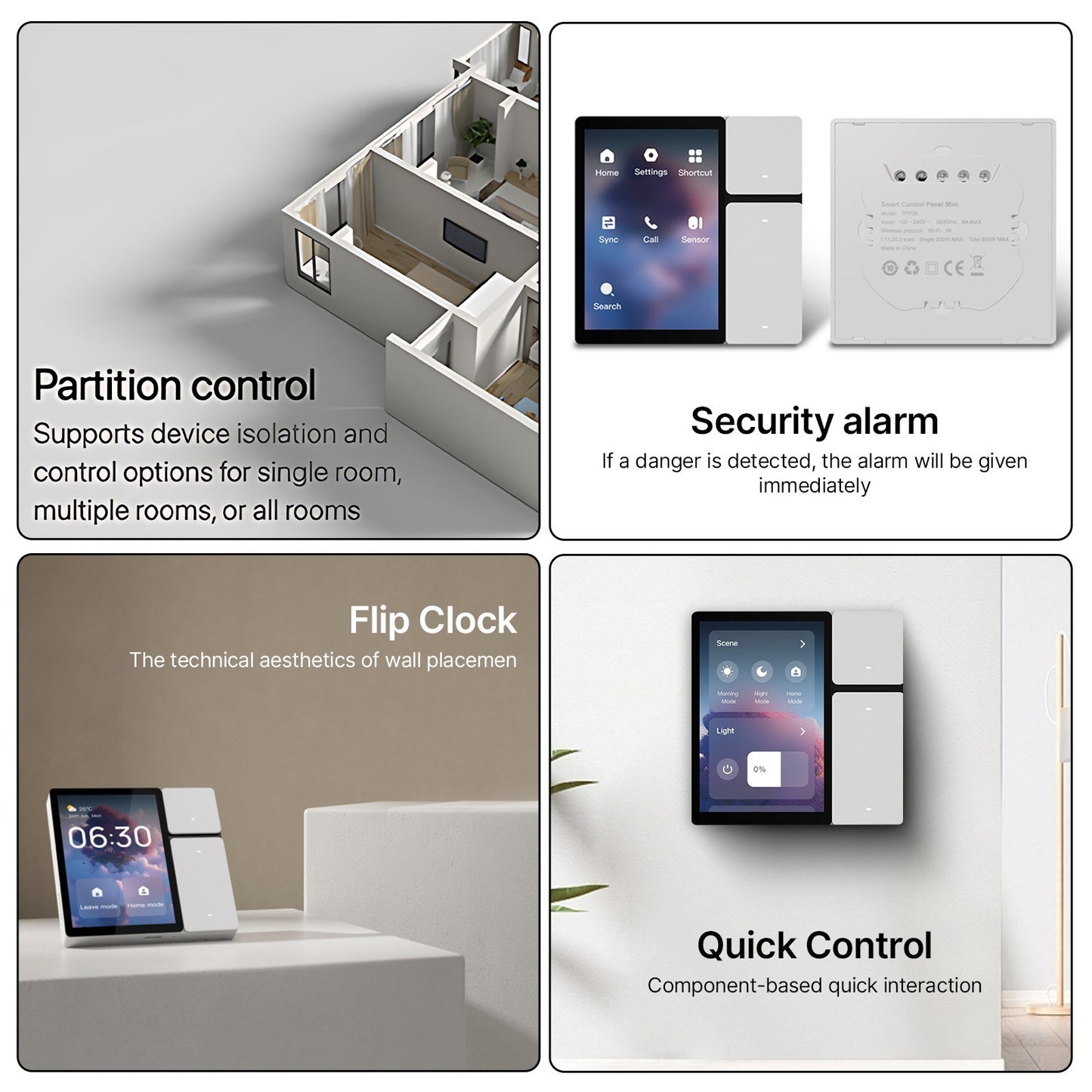 3.5 Inch Touchscreen Smart Home Control Panel with 3-Gang Relay, Voice Assistant, IR, and All-in-One App Compatibility