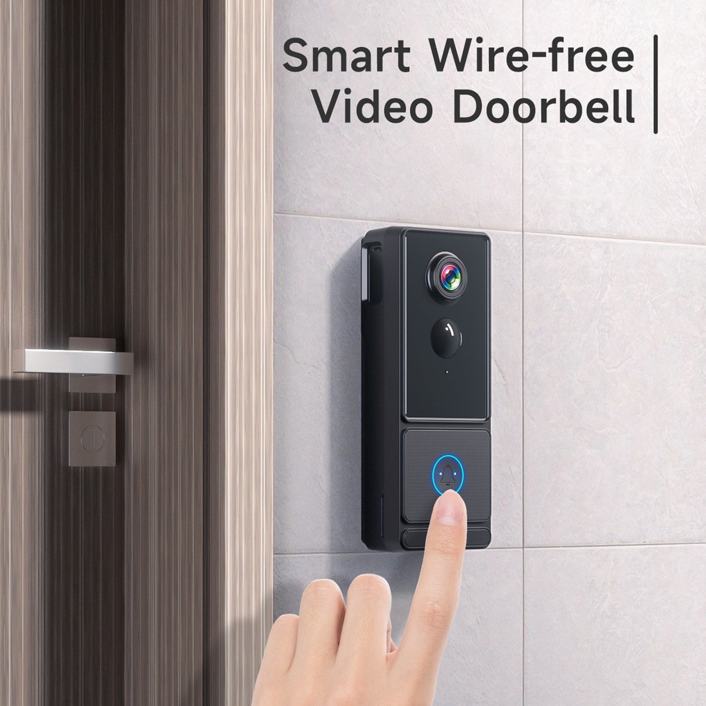 Smart Wireless Doorbell Camera 3MP 2K HD with Chime, Night Vision, PIR Detection, 2-Way Audio, Cloud Storage, IP65 Waterproof, APP Control
