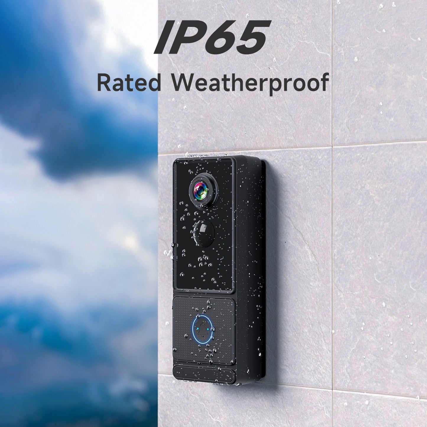 Smart Wireless Doorbell Camera 3MP 2K HD with Chime, Night Vision, PIR Detection, 2-Way Audio, Cloud Storage, IP65 Waterproof, APP Control