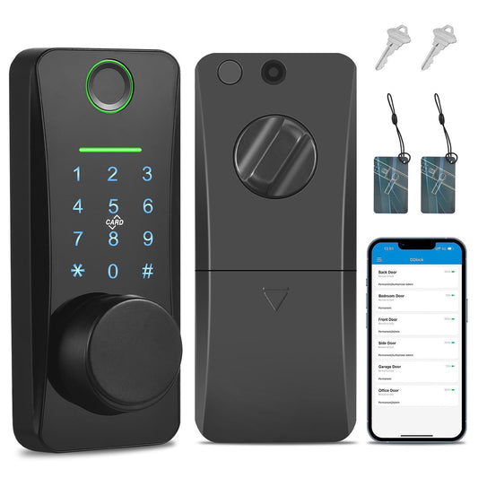 Keyless Smart Lock 5-in-1: Electronic Digital Lock with Touchscreen Keypad & TUYA App Remote Control