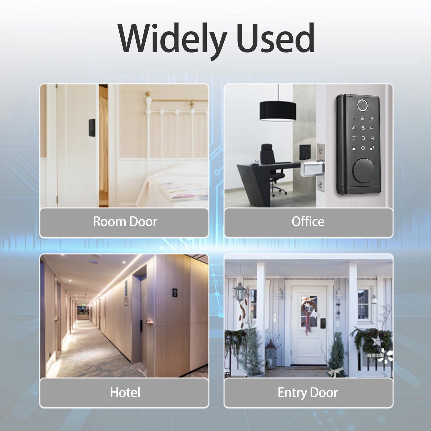 Smart Fingerprint Door Lock Deadbolt with Handle Set, Electronic Keyless Entry, Keypad Code & App Control for Front Door Security