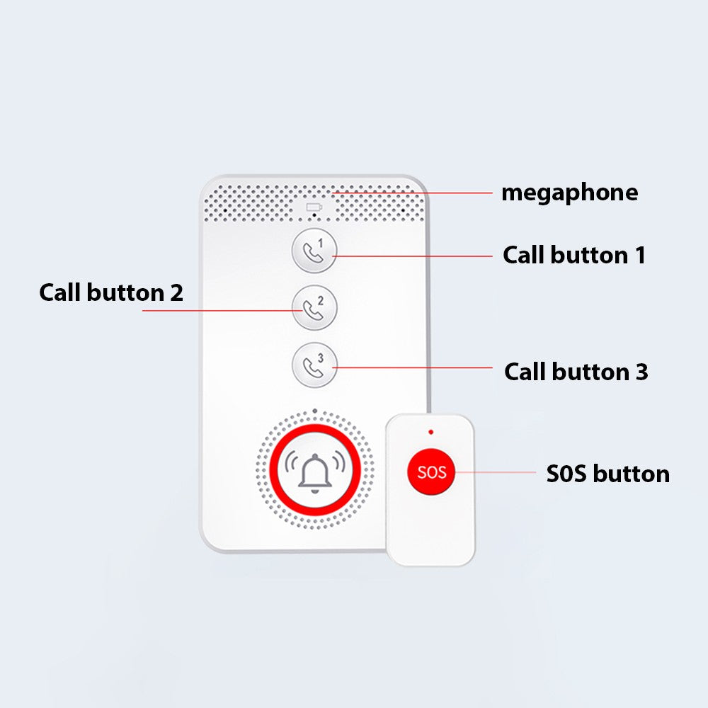 Elderly SOS Emergency Wireless Pager System with Portable Alert Button
