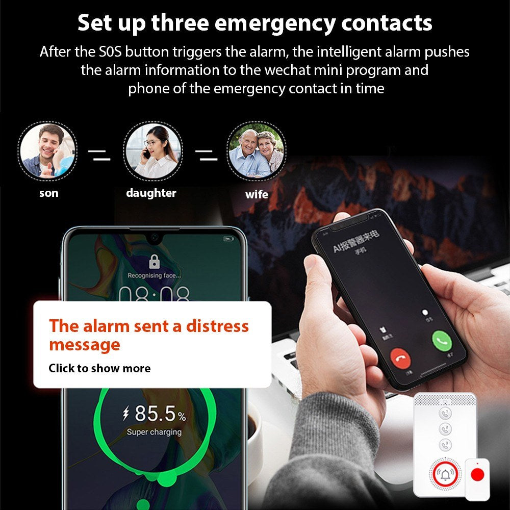 Elderly SOS Emergency Wireless Pager System with Portable Alert Button