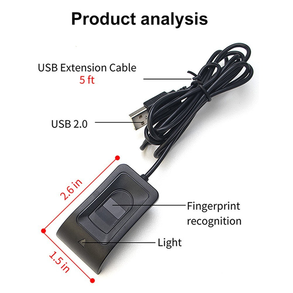 USB Biometric Fingerprint Reader for PC & Laptop - Password-Free Access