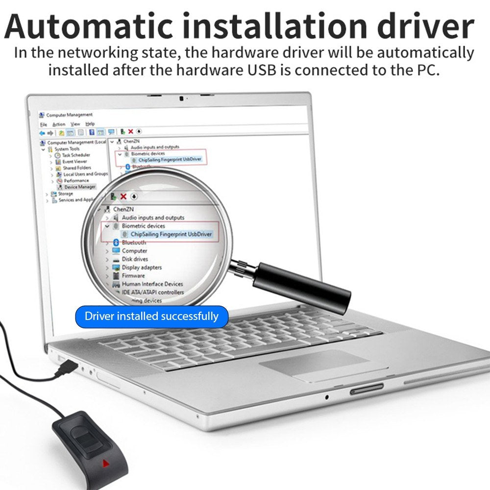 USB Biometric Fingerprint Reader for PC & Laptop - Password-Free Access