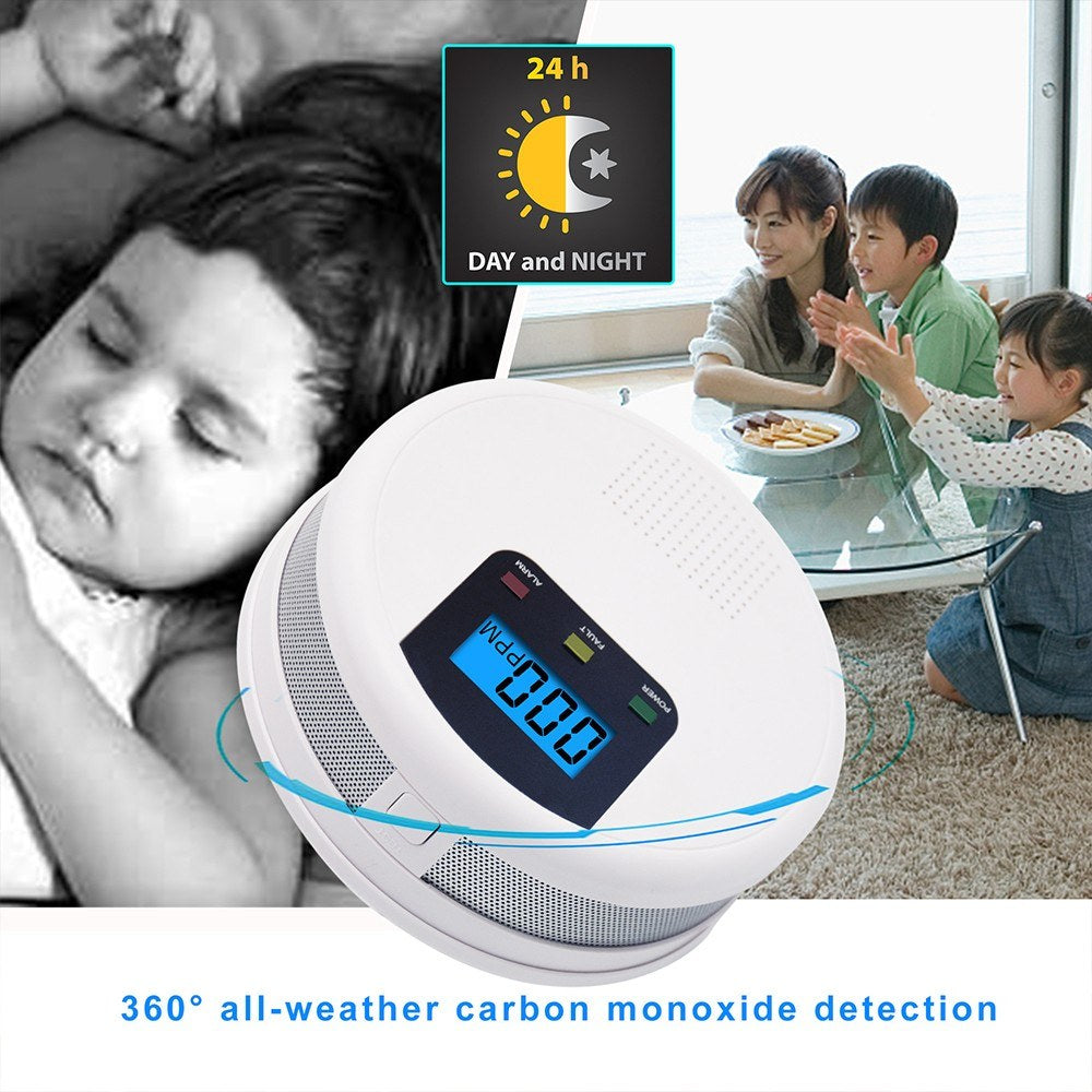 Battery-Powered Carbon Monoxide Detector with LCD Screen, Sound & Light Alarm for Home, Kitchen, Restaurant, Hotel, Office