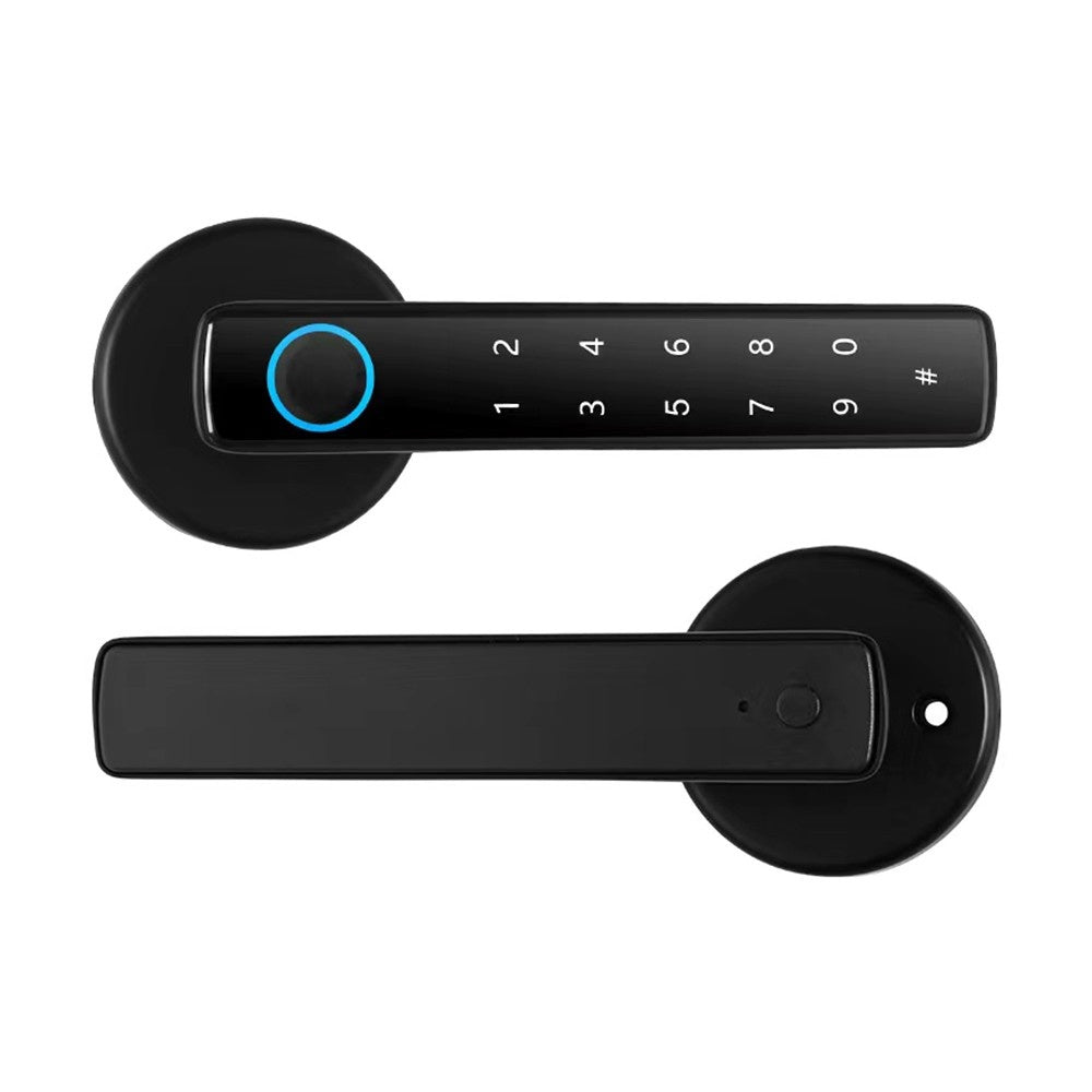 Wafu 4-in-1 Keyless Smart Lock: Biometric & Password Entry with Tuya App & BT Remote for 35-55mm Doors