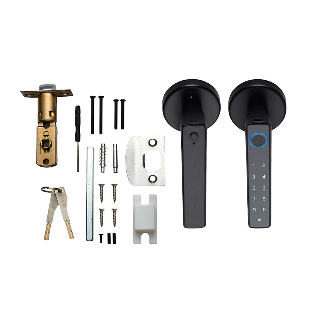 Wafu 4-in-1 Keyless Smart Lock: Biometric & Password Entry with Tuya App & BT Remote for 35-55mm Doors