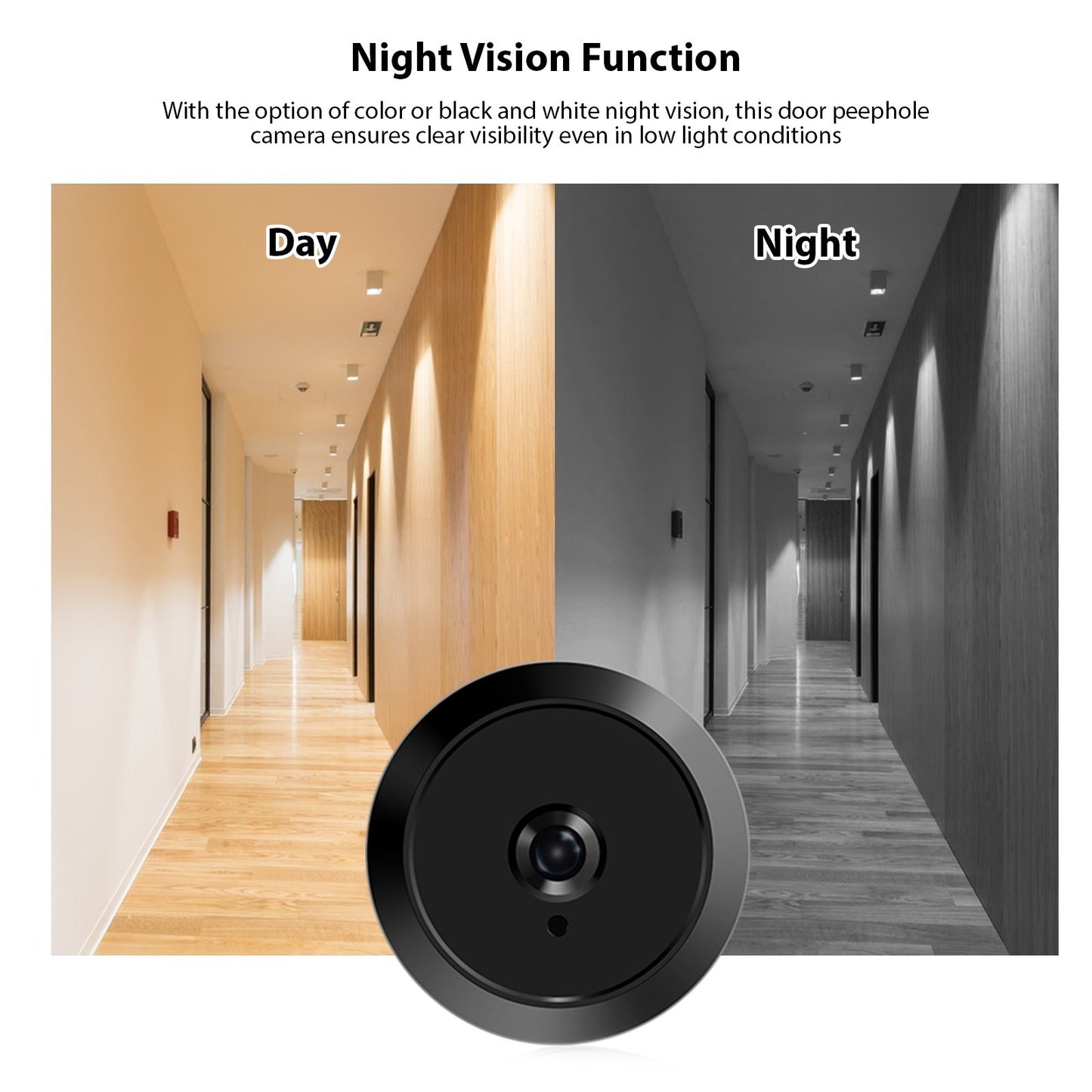 2MP 3.5-inch LCD Digital Peephole Camera for Apartment Doors, 1080P Monitor with Built-in 1400mAh Battery, Type-C Rechargeable