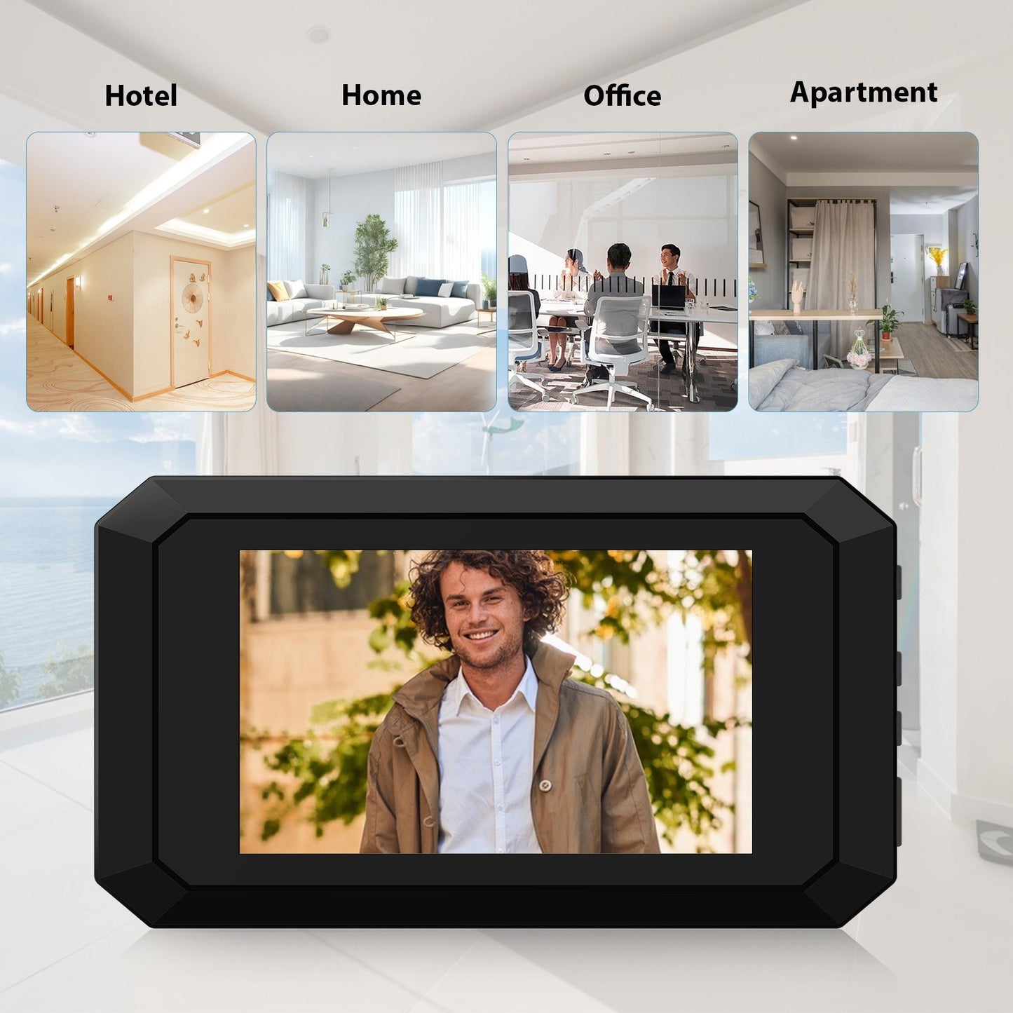 2MP 3.5-inch LCD Digital Peephole Camera for Apartment Doors, 1080P Monitor with Built-in 1400mAh Battery, Type-C Rechargeable