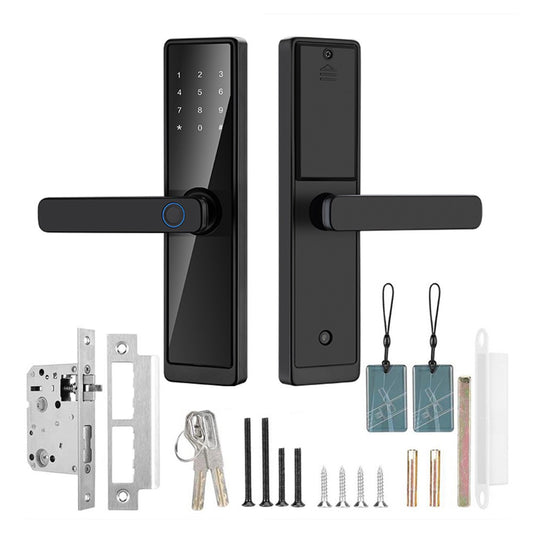 WiFi Smart Keyless Door Lock with Biometric, Card, Key Access & Tuya App Control