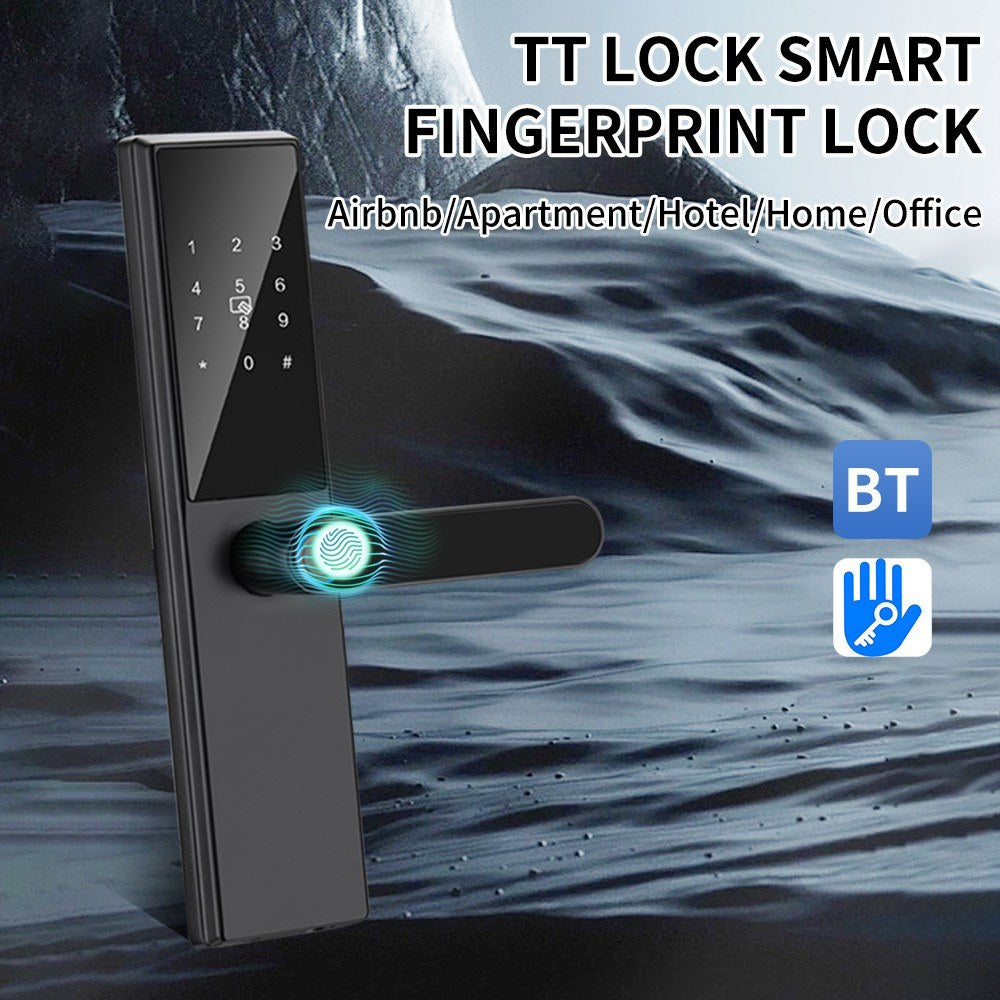 Smart Door Lock - WAFU Keyless Entry with Biometric, Tuya App, Cards & Keys, Remote Control for Office/Home (40-120mm)