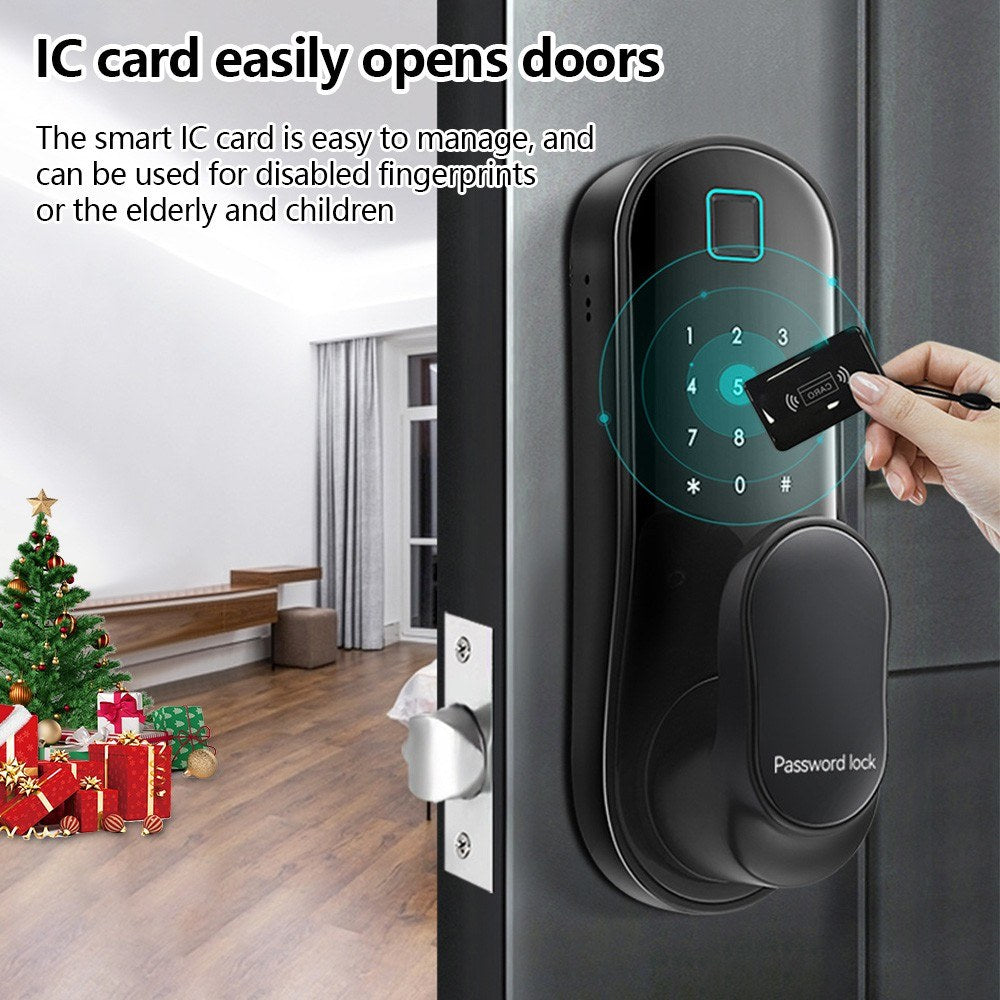 WiFi Smart Door Lock with Biometric, Keyless Entry, App Control, 2 Cards, 2 Keys for Office/Home