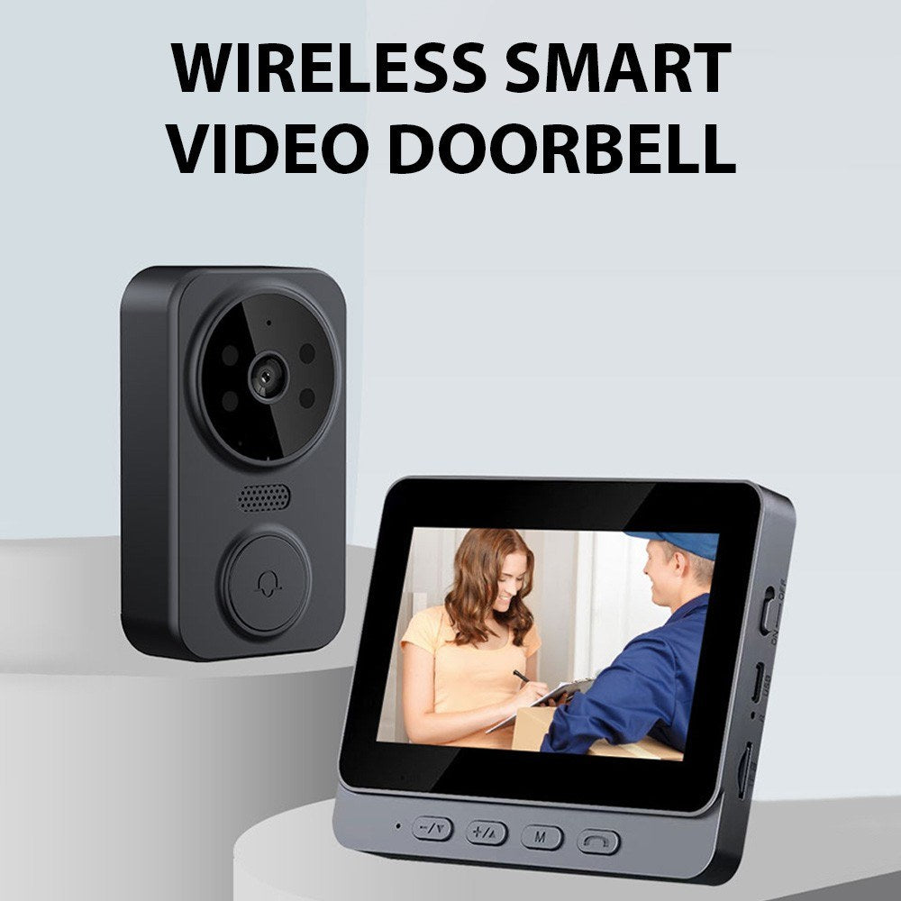 4.3 IPS Wireless Video Doorbell with Two-Way Intercom & HD Monitoring for Home