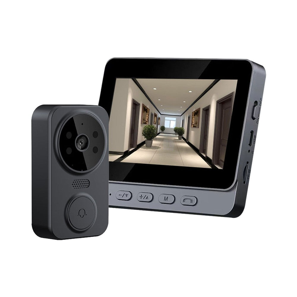 4.3 IPS Wireless Video Doorbell with Two-Way Intercom & HD Monitoring for Home