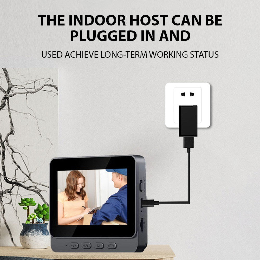 4.3 IPS Wireless Video Doorbell with Two-Way Intercom & HD Monitoring for Home