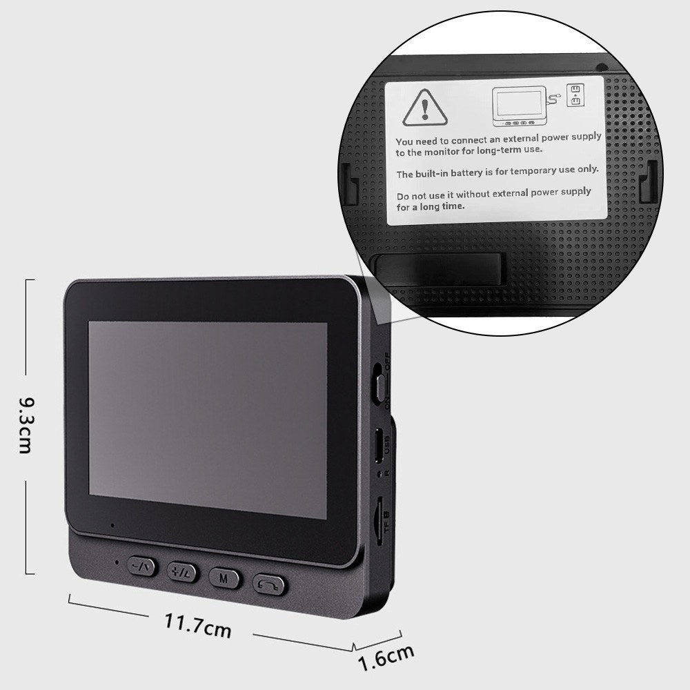 4.3 IPS Wireless Video Doorbell with Two-Way Intercom & HD Monitoring for Home