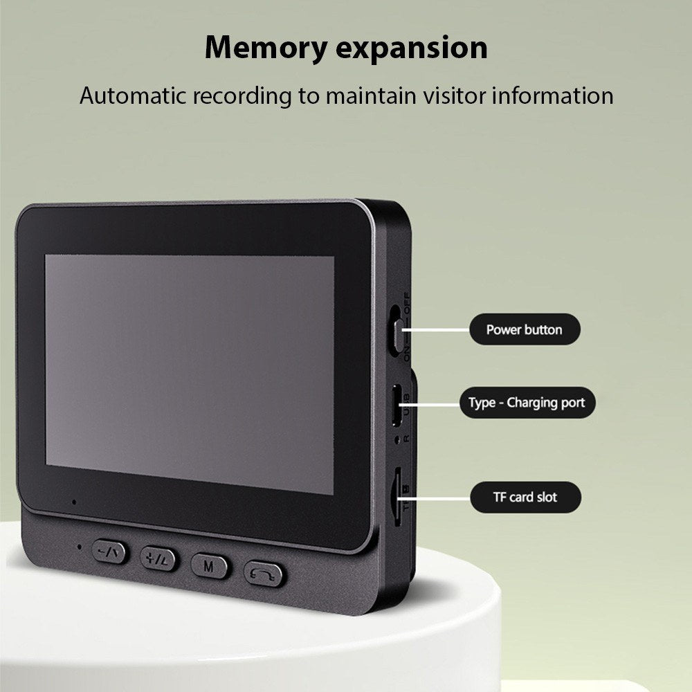 Smart 4.3-Inch Wireless Video Doorbell with HD Intercom & Monitoring
