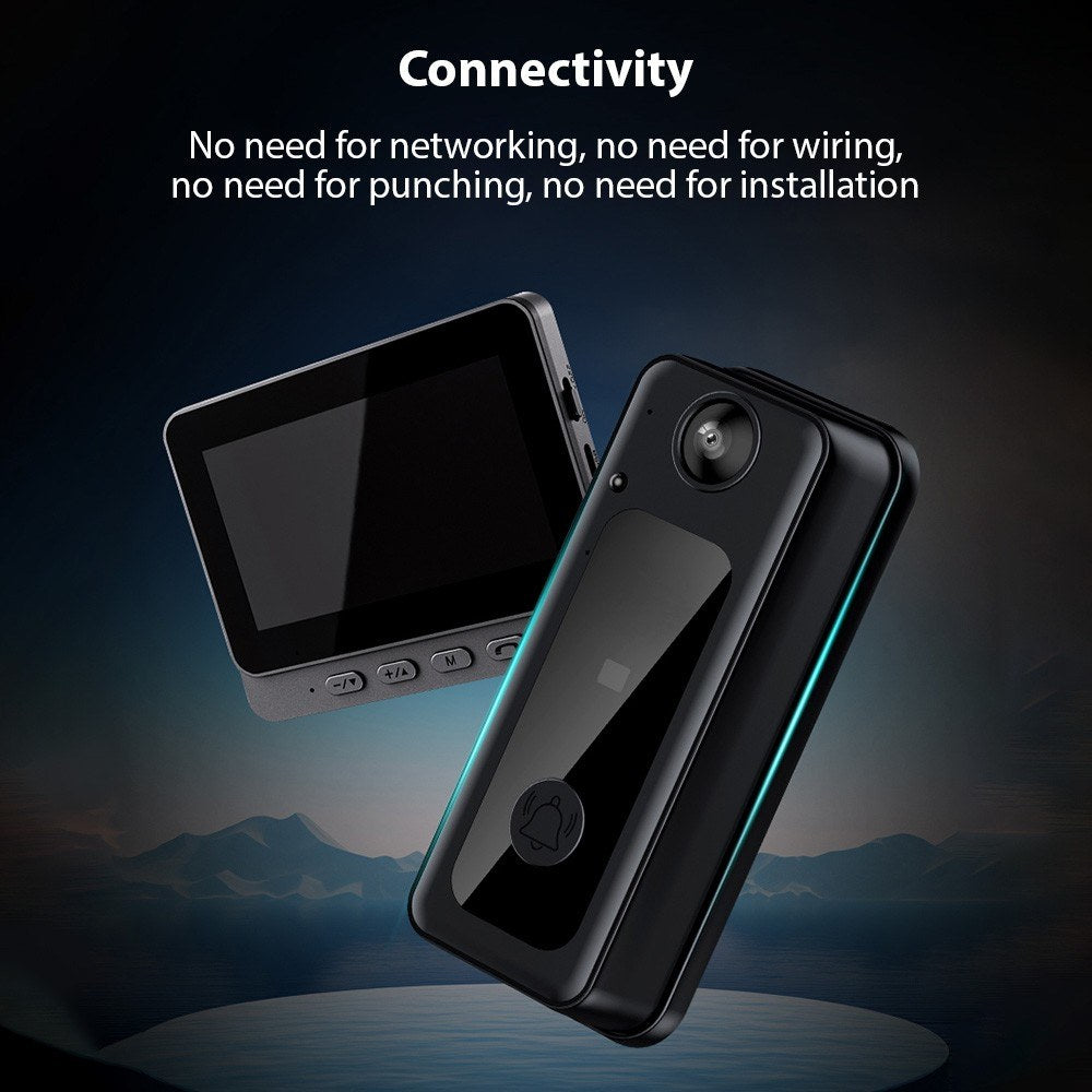 Smart 4.3-Inch Wireless Video Doorbell with HD Intercom & Monitoring