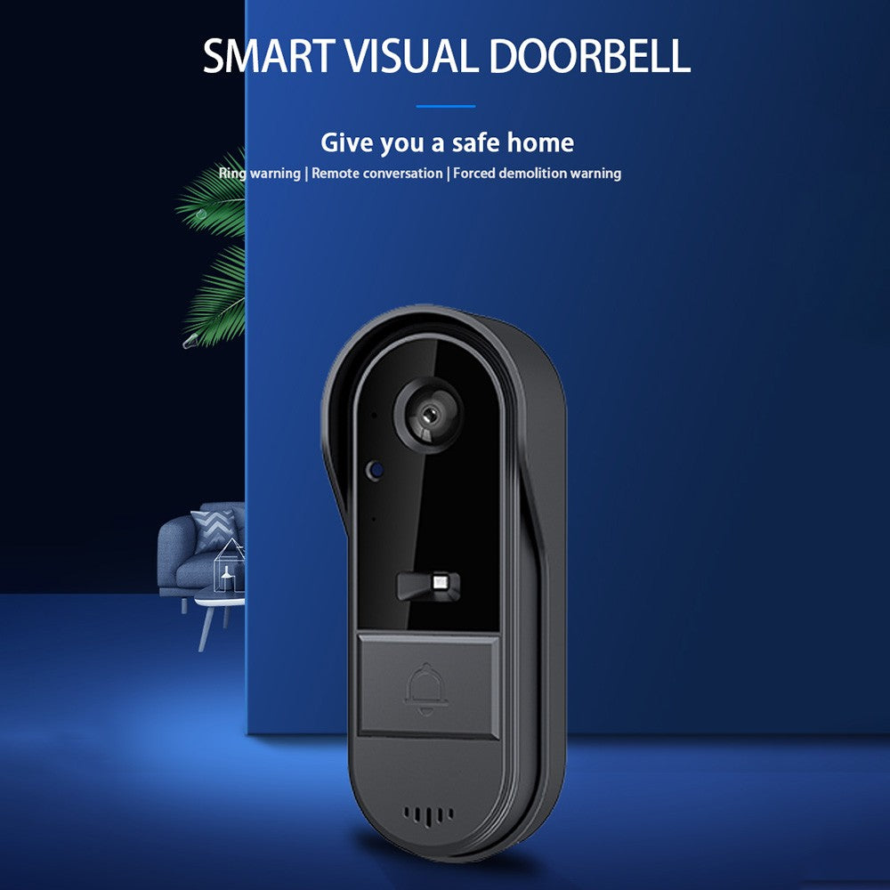 Wireless Smart Doorbell Camera with 125° Wide-Angle Lens, Bidirectional Intercom, Night Vision, One-Button Wake-up for Home or Office