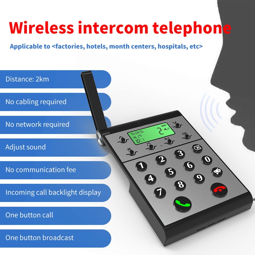 Smart Wireless Digital Voice Intercom System for Office & Home
