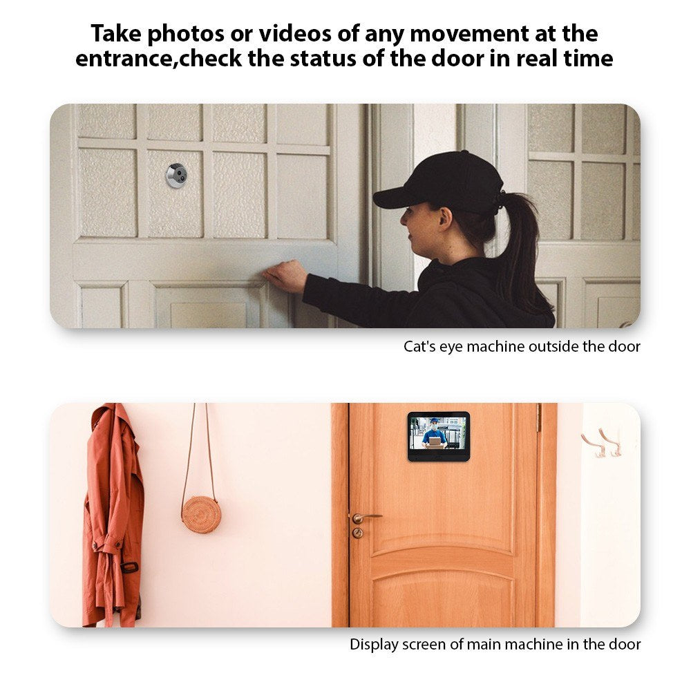 1080P WiFi Video Doorbell with 4.3” Display, Night Vision, Motion Detection & Tuya Smart App for Apartments