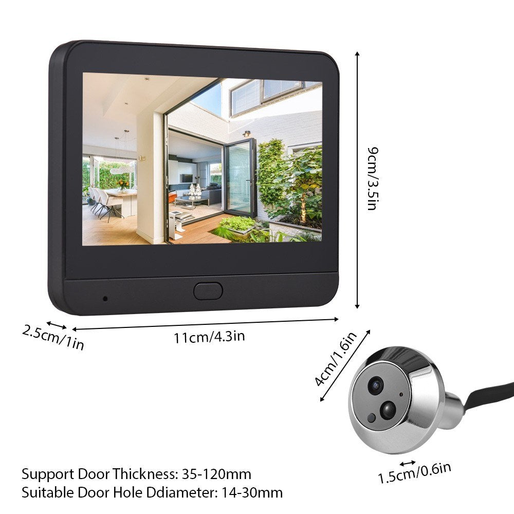 1080P WiFi Video Doorbell with 4.3” Display, Night Vision, Motion Detection & Tuya Smart App for Apartments