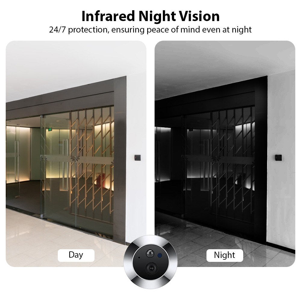 1080P WiFi Video Doorbell with 4.3” Display, Night Vision, Motion Detection & Tuya Smart App for Apartments