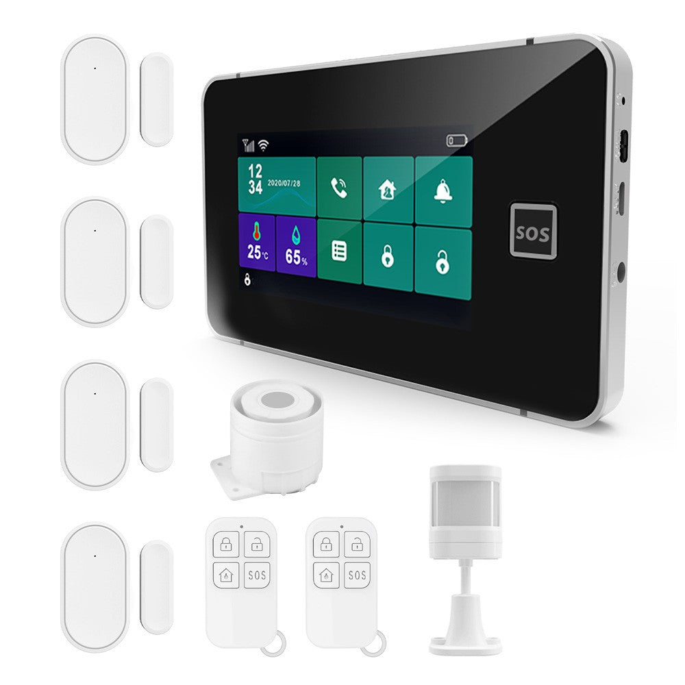 Tuya 2G/WiFi Wireless Home Alarm System with 4.3 Touchscreen, SOS, Anti-Theft, Temperature & Humidity Sensors for Home Security