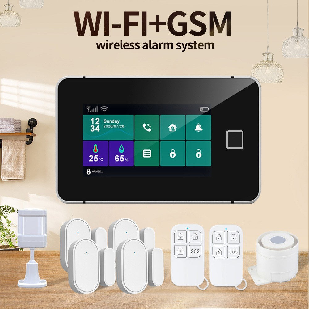 Tuya 2G/WiFi Wireless Home Alarm System with 4.3 Touchscreen, SOS, Anti-Theft, Temperature & Humidity Sensors for Home Security