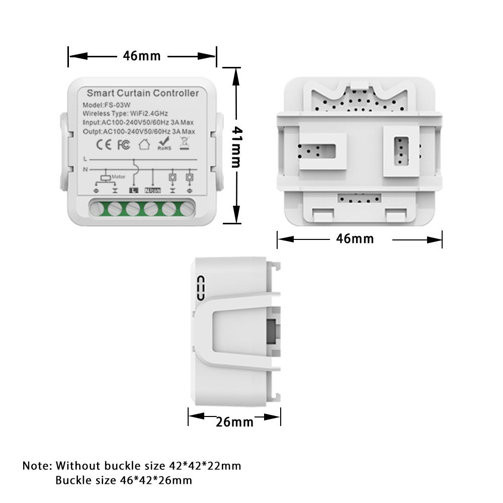 WiFi Smart Curtain Controller with Tuya App & Voice Control for Home, Office, Hotel & Apartment – Supports Device Sharing & Smart Timing