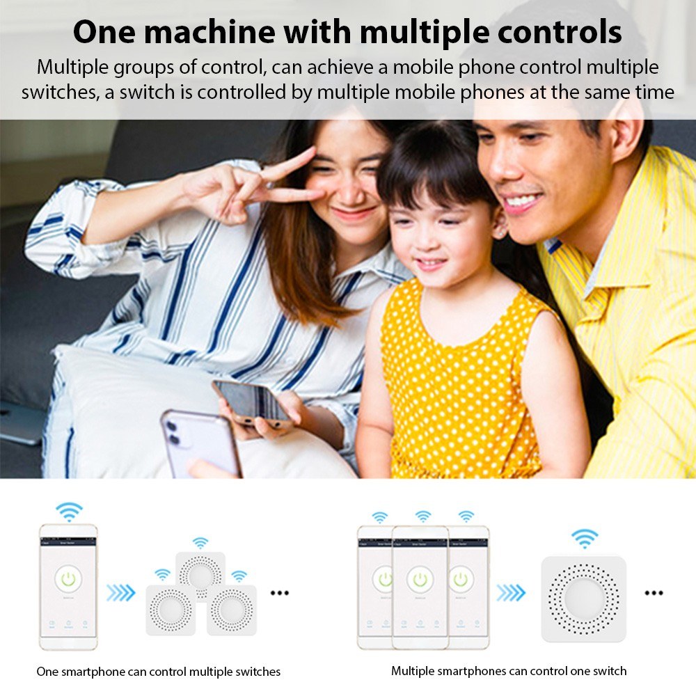 4 Pack 16A WiFi Smart Switch Relay Module - Dual Control, Voice & App Controlled, Tuya Compatible with Countdown & Group Features
