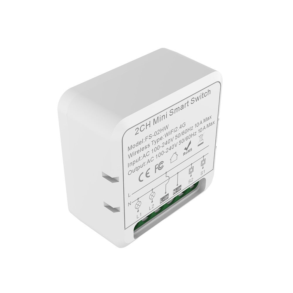 4 Pack 16A WiFi Smart Switch Relay Module - Dual Control, Voice & App Controlled, Tuya Compatible with Countdown & Group Features