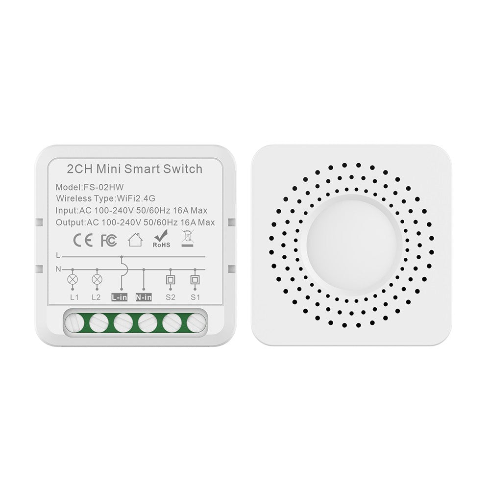 4 Pack 16A WiFi Smart Switch Relay Module - Dual Control, Voice & App Controlled, Tuya Compatible with Countdown & Group Features