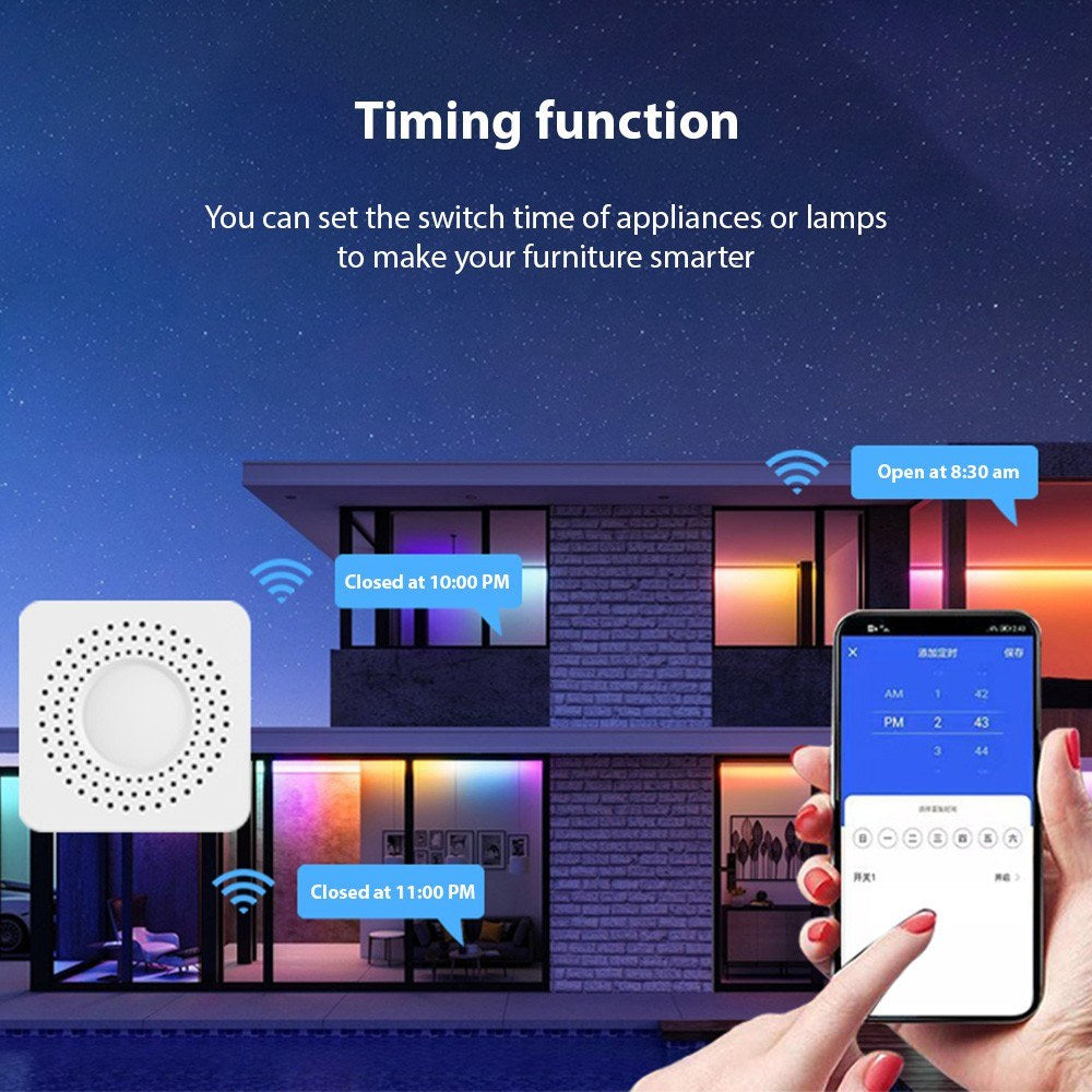 4 Pack 16A WiFi Smart Switch Relay Module - Dual Control, Voice & App Controlled, Tuya Compatible with Countdown & Group Features