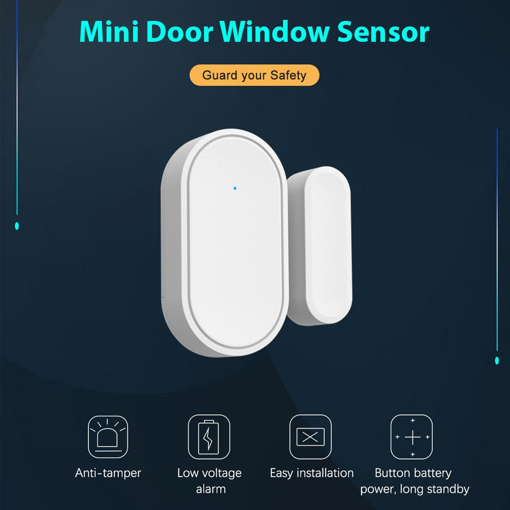 Wireless Mini Door Window Alarm Sensor: 433MHz Magnetic Anti-Theft System for Home, Garage, Apartment - Easy Install, Low Voltage Alarm