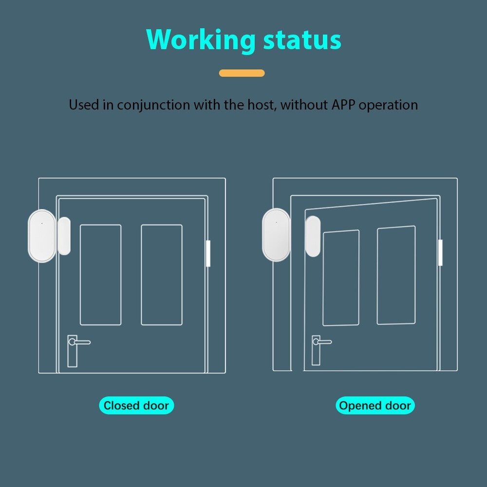 Wireless Mini Door Window Alarm Sensor: 433MHz Magnetic Anti-Theft System for Home, Garage, Apartment - Easy Install, Low Voltage Alarm