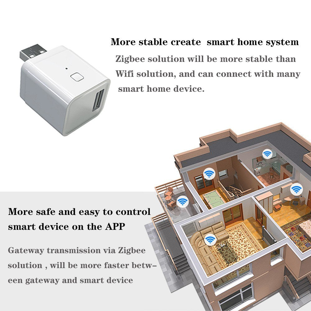 Portable USB Smart Home Gateway: Zigbee/Tuya APP Remote Control with LED, Voice Control, Home Assistant Integration