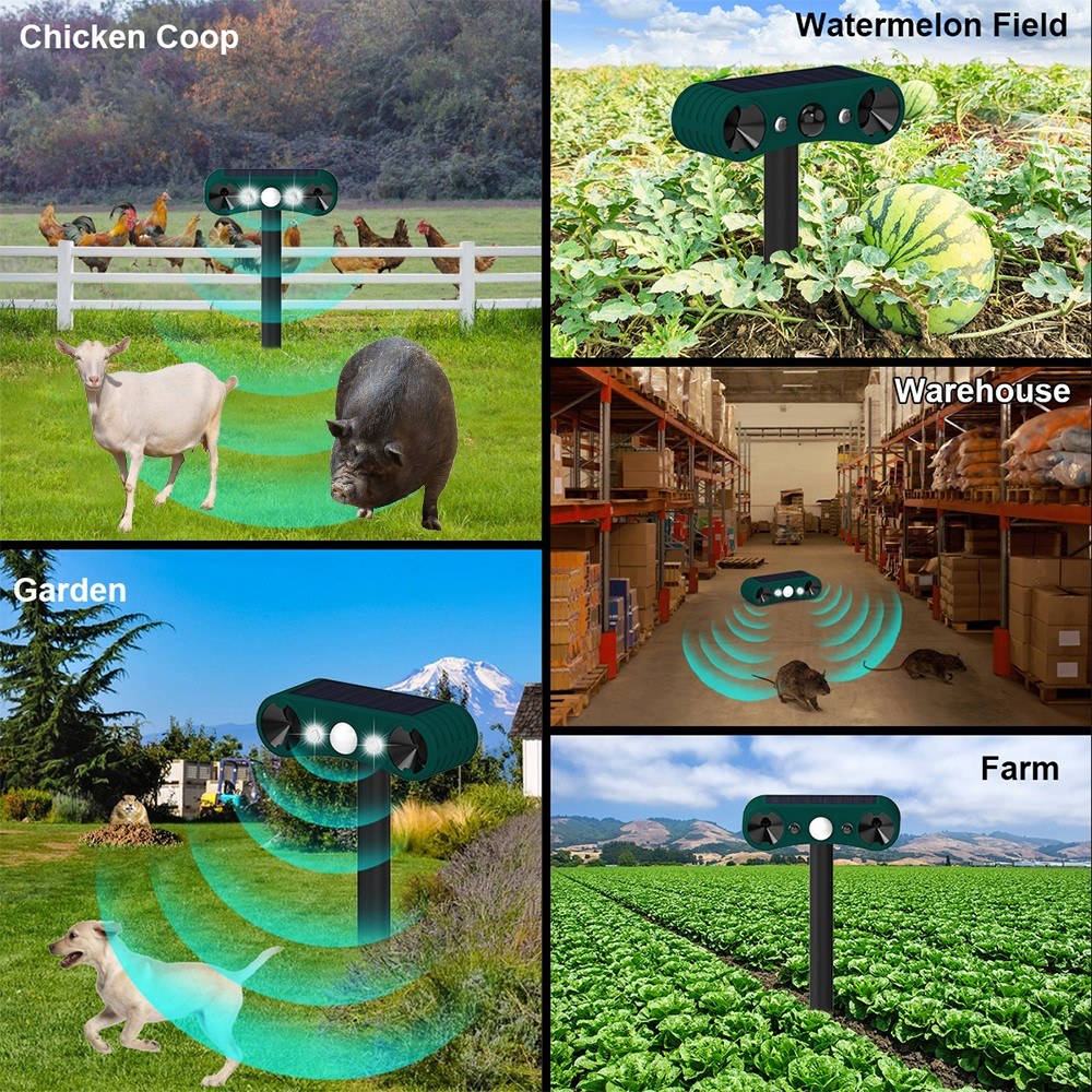 Motion Sensor Solar Animal Repellent for Home, Villa, Farm & Yard