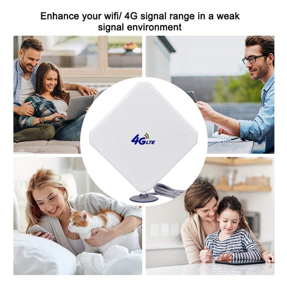TS9 Dual Line 4G LTE WiFi Signal Extender Booster for Home - 35dB High Gain Indoor Mobile Broadband Antenna