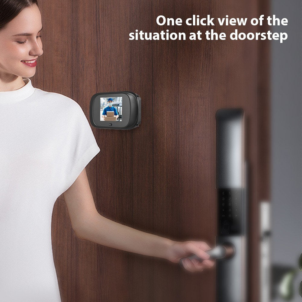 Wireless Doorbell Camera 2.8 Color Display Peephole 90° Wide Angle Viewer for Home Security