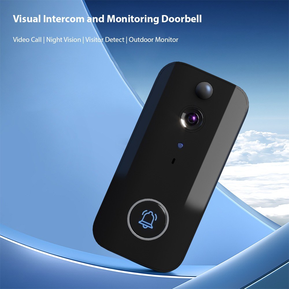 Wireless Smart Video Doorbell Camera with Motion Detection, Rechargeable, HD Night Vision, Two-Way Audio for Home and Office